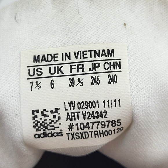 Adidas women's white with grey casual canvas and leather flat sneaker Sz 7.5 - Picture 12 of 12